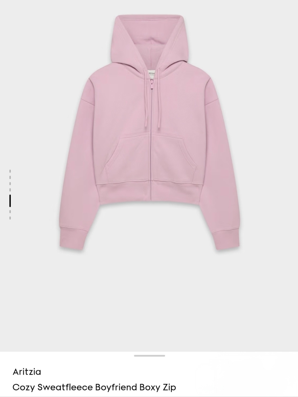 Aritzia Cozy Sweatfleece Boyfriend Boxy Zip Hoodie